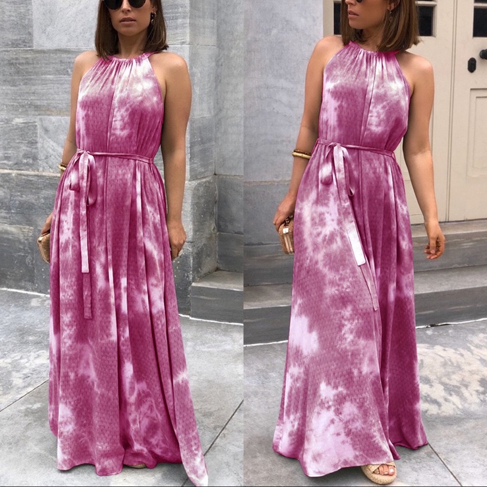 🆕Beach Love Halter Maxi Dress Magenta